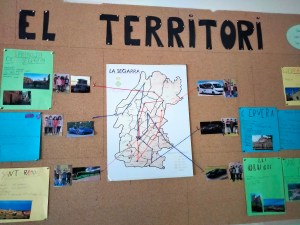Imatge d'un mural fet pels alumnes de Les Savines sobre el territori